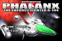 Phalanx title screen for GameBoy Advance